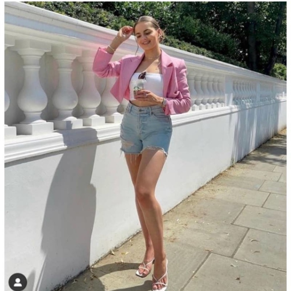ZARA PINK CROP BLAZER - Picture 5 of 14